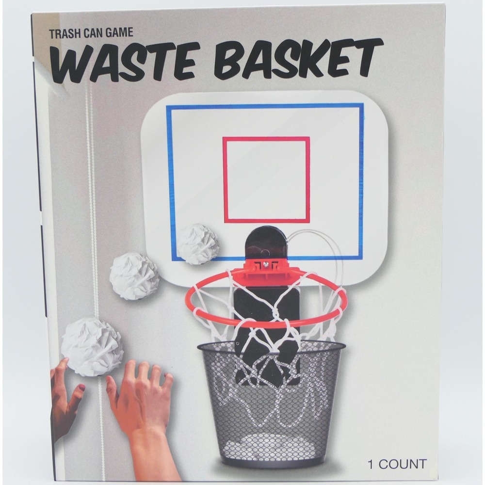 Festive Voice Trash Can Game Waste Basket Clip On Basketball Hoop +Sound Effects